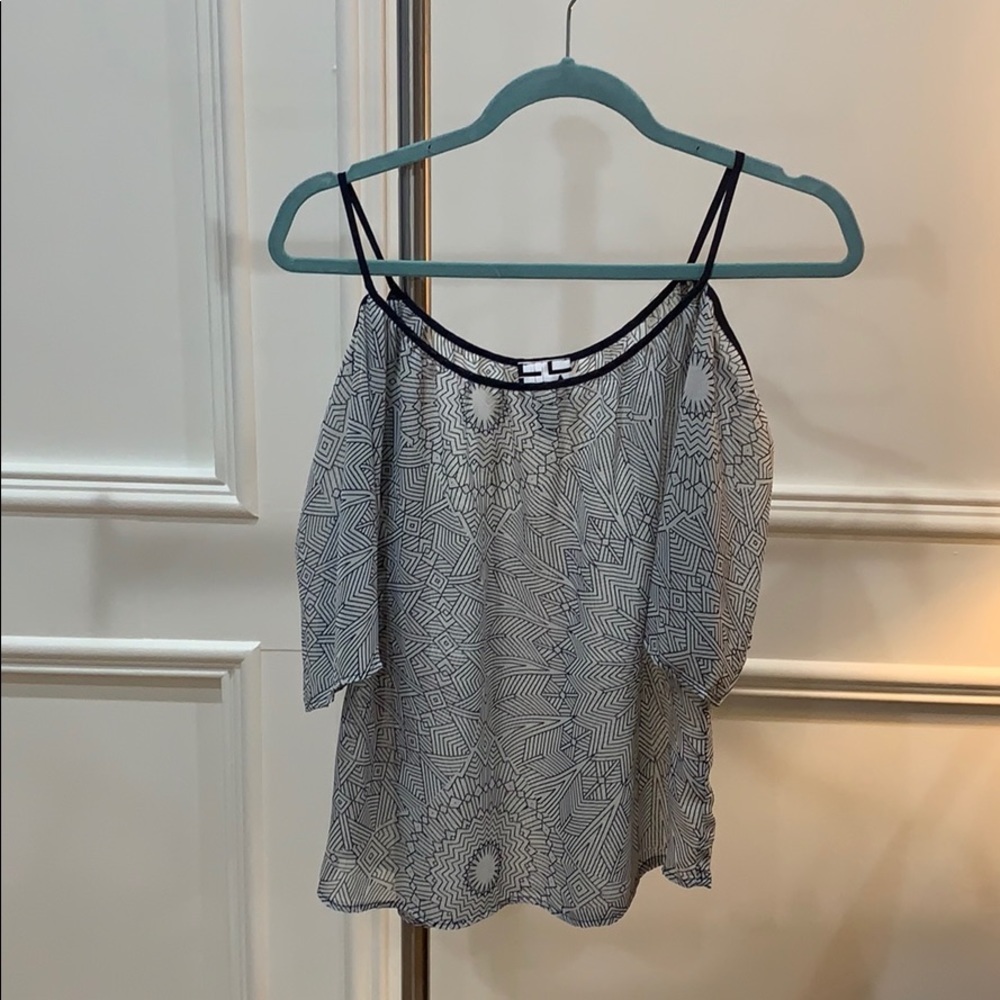 Navy Blue/ White small top boho hippy